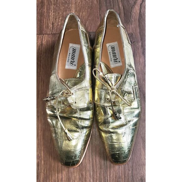 Mauri Gold Alligator Oxfords - Picture 1 of 8